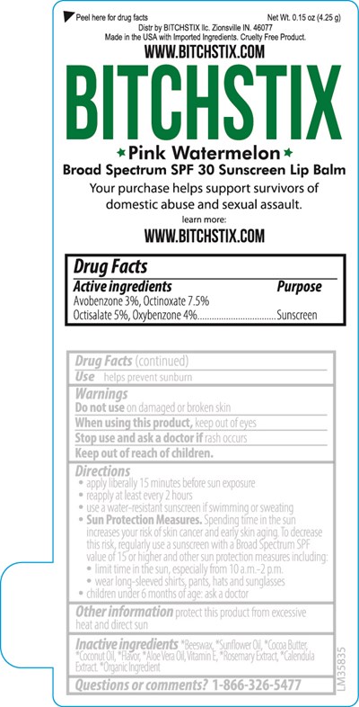 Bitchstix Pink Watermelon Spf 30 Broad Spectrum Sunscreen Lip Balm 0.15 Oz Label (99926 Lm35835 Bitchstix Pink Watermelon Spf 30 Broad Spectrum Sunscreen Lip Balm 2023 2 15 Ol)